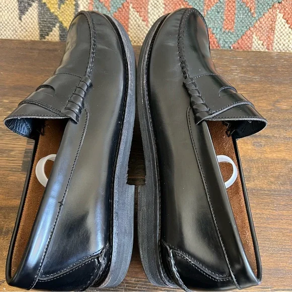 Salvatore Ferragamo Black Leather Penny Loafers 8.5 D display picture 2